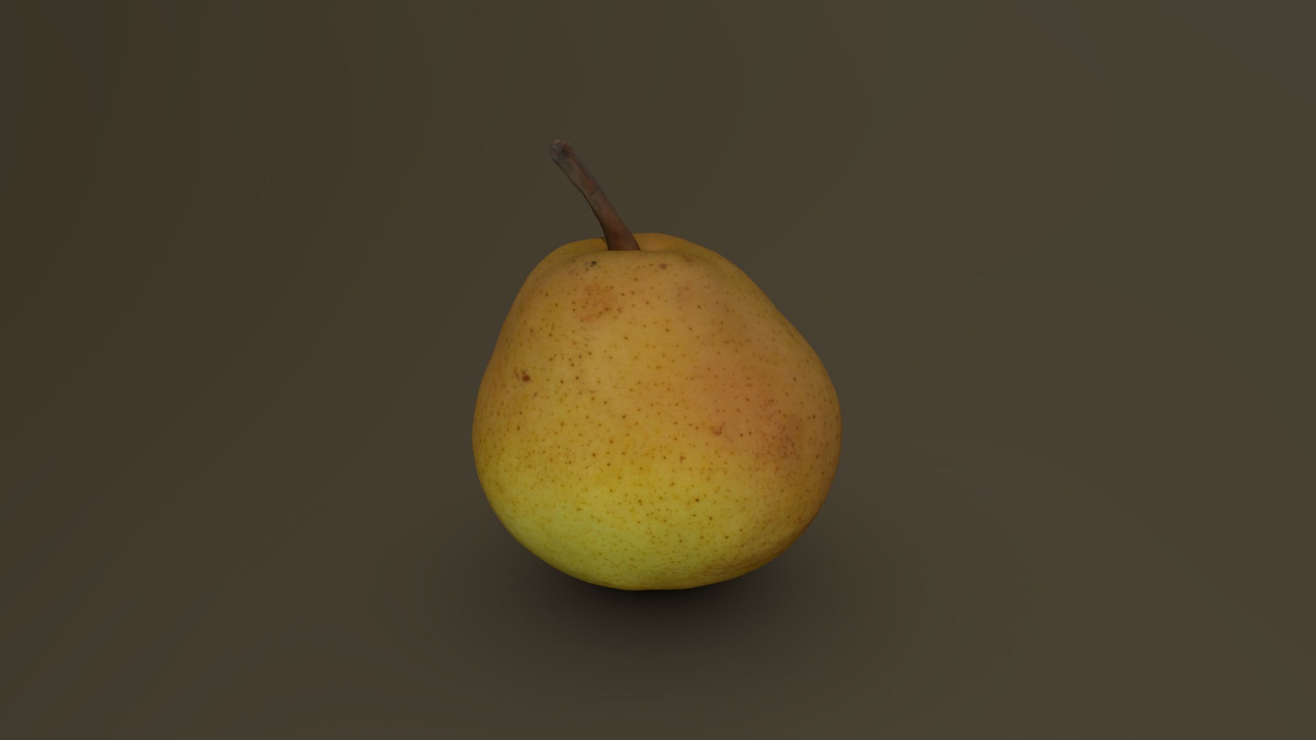 3D model Pear 10 - This is a 3D model of the Pear 10. The 3D model is about a yellow pear on a black background.