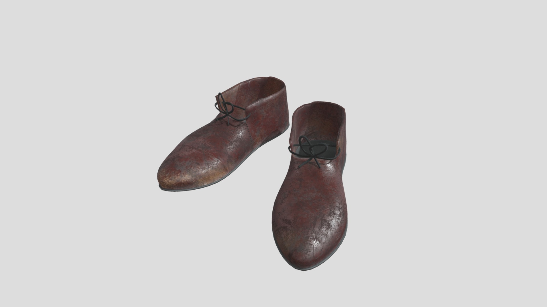 3D model Leather Shoes - This is a 3D model of the Leather Shoes. The 3D model is about a brown leather shoe.