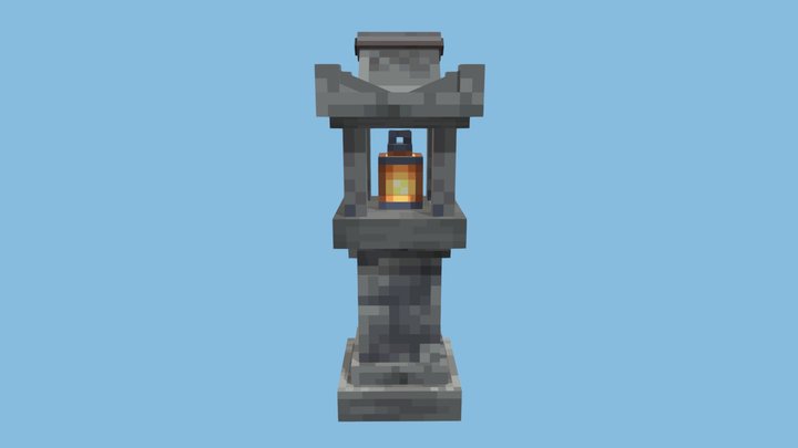 Japanese Stone Lantern (Minecraft Entity) 3D Model