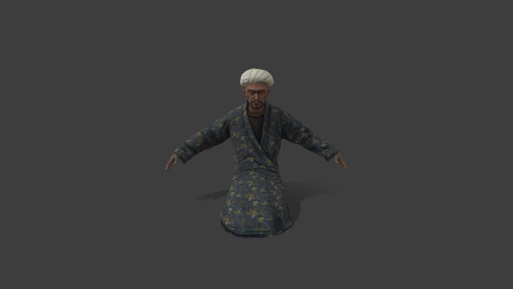 Sidyashiy_Torgovec_Kazakh 3D Model