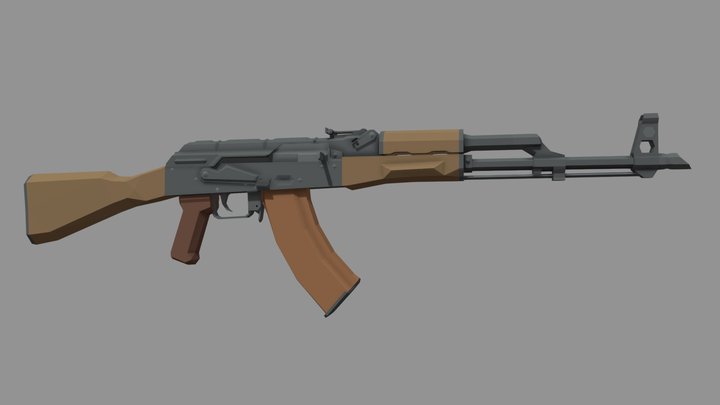 Low-poly AKM 3D Model