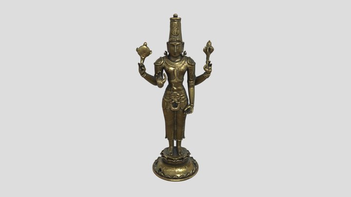 Vishnu Bronze Statue 3D Model