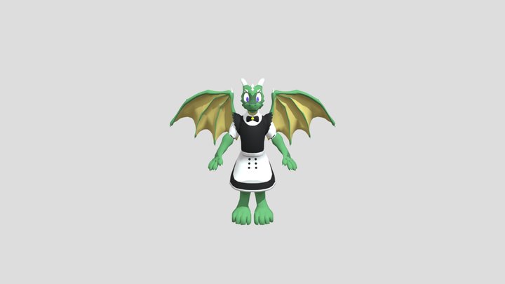 Green Maid Dragon 3D Model