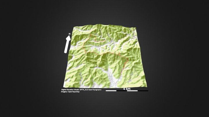 箭扣长城_等高地图 – Modelo 3D gratuito STL