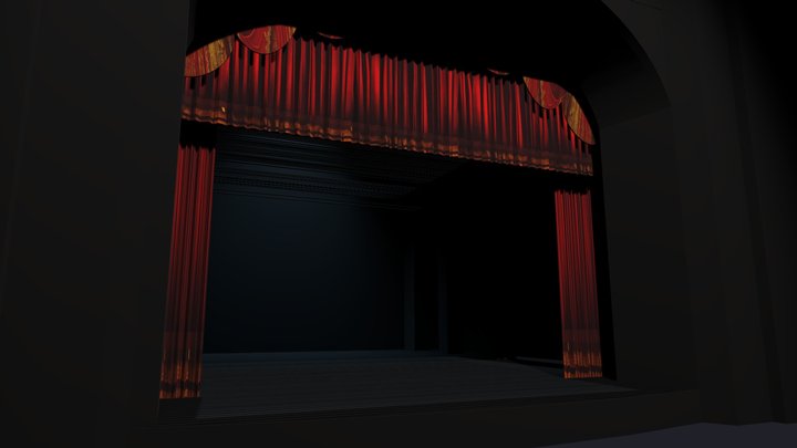 Александринский театр, сцена - учебная 3D Model