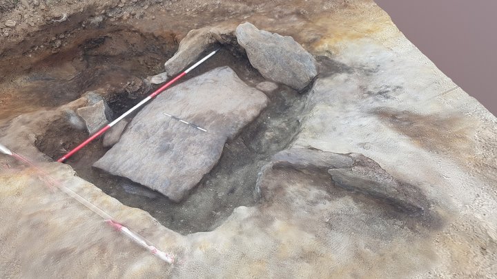 Stone lined trough dug by Rubicon Heritge Ltd 3D Model