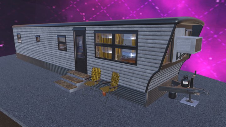 Static Caravan with Full Interior FREE 3D Model