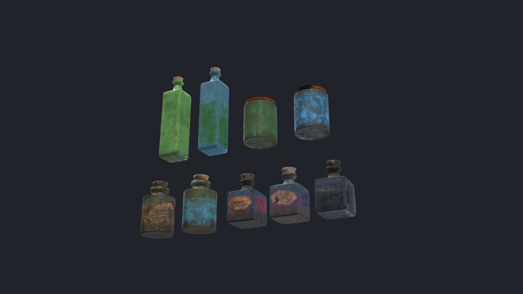 Potion and Ingredients Bottles Witcher