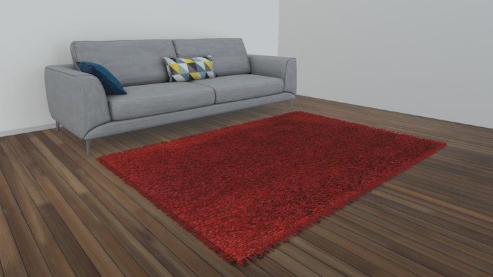 Alfombra Bruselas Roja, Dib 3D Model