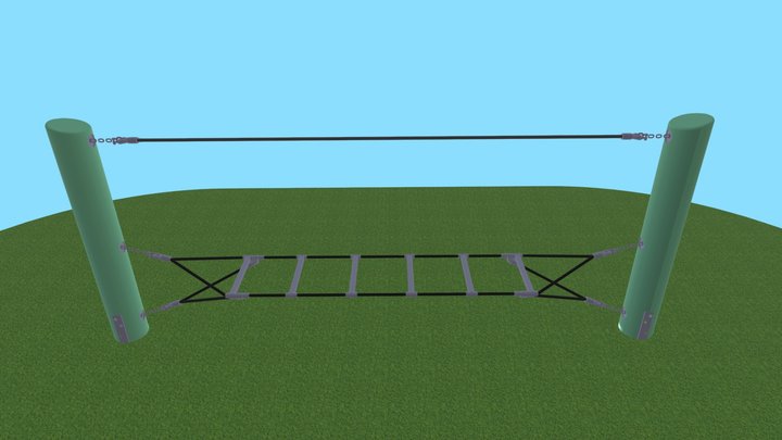 Net Play Slackline 3D Model