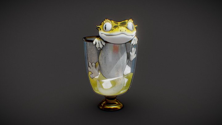 Cute gecko 3D Model