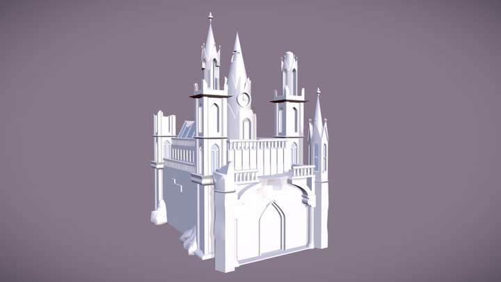 Broken Gothic Church 3D Model