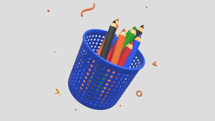 Pen Container 3D Model