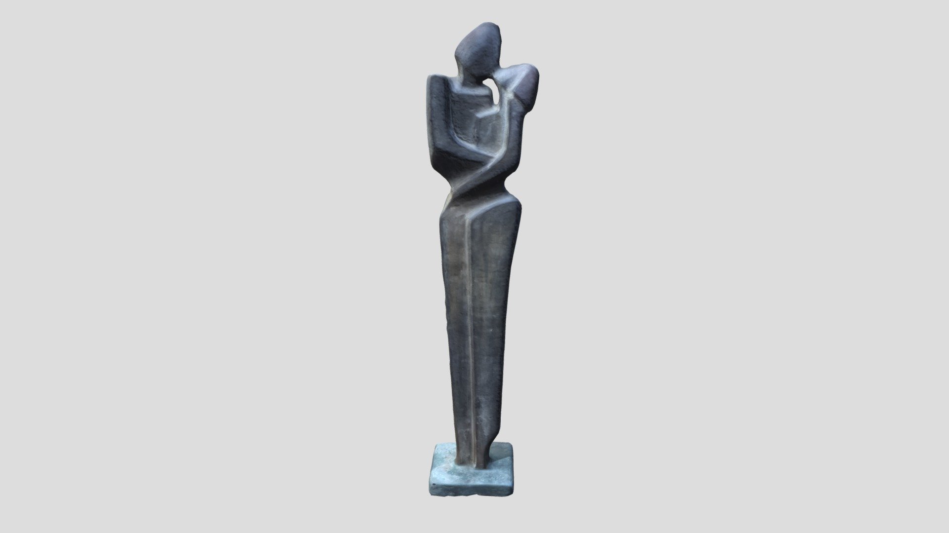 Bronze statue of man and woman