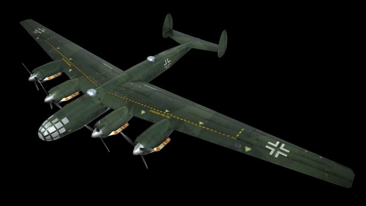 Messerschmitt Me 264 (low poly) – Free 3D Model STL