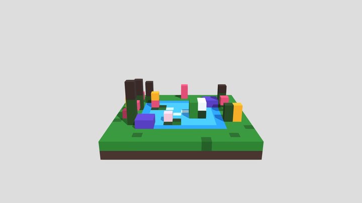 Fairy Pond - Voxel 32x32 (Animated) – Gratis 3D-model STL