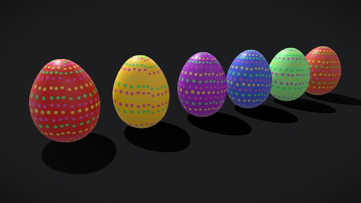 Easter Eggs Spotted 3D Model