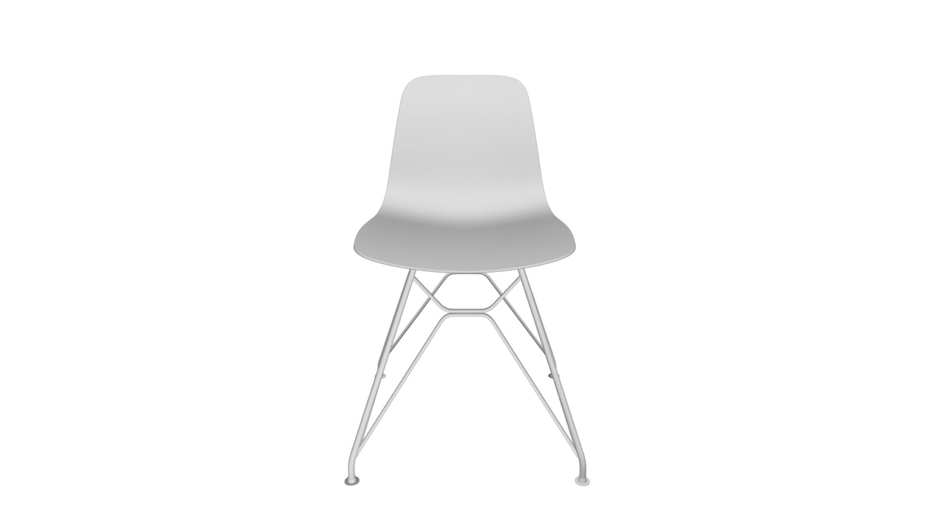 The Eiffel chair (eames style) white. DGHOME 3D model by dghome.ru