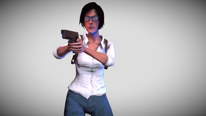 Lua - a hard-boiled female detective 3D Model