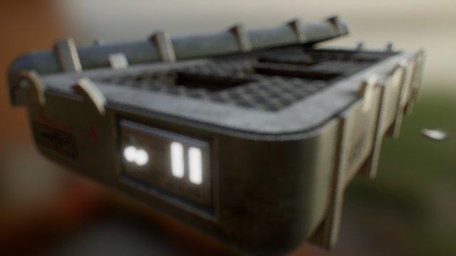 Cracked Open Futursistic Crate OUTDATED 3D Model