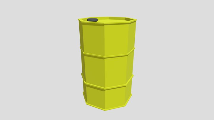Low Poly Simple Barrel 3D Model