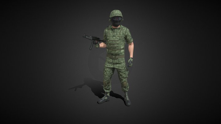 Mexican army soldier 3D Model