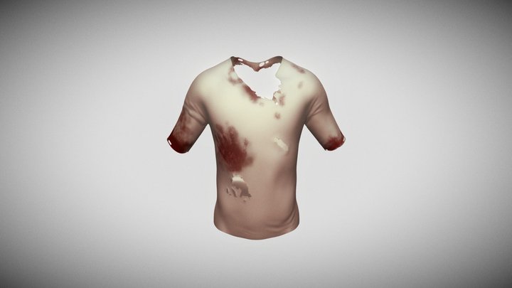 Ripped T-shirt With Blood 3D Model