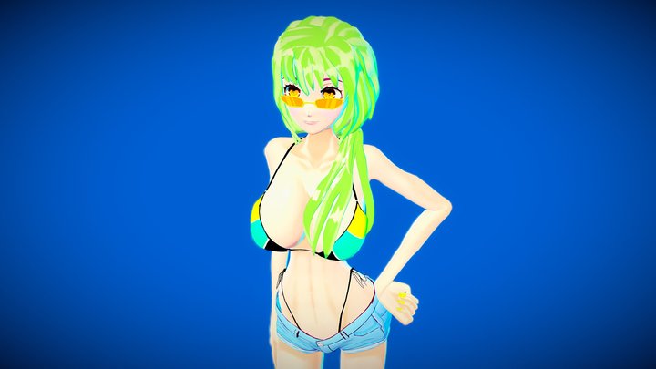 Anime Bikini Girl 3D Model