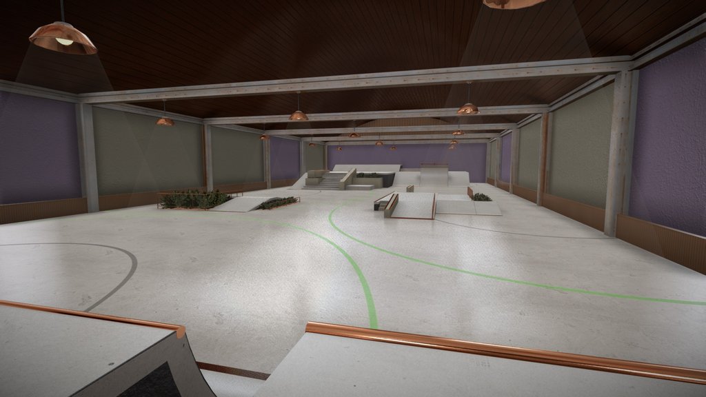 Indoor Skatepark | Game Ready | 4K