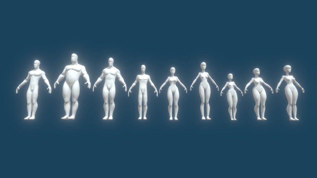 Body Types Basemesh for sculpt or retopo