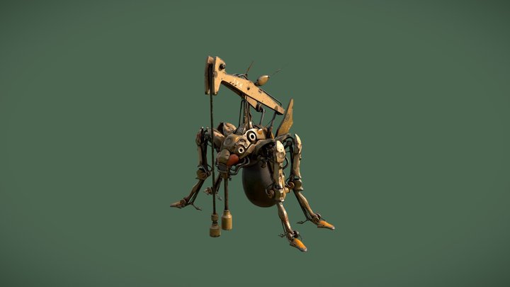 Dystopian Moskito Pumpjack - Uni Exam GAP 3D Model