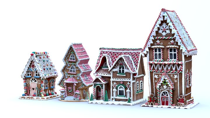 Gingerbread Houses Scan Pack 3D Model