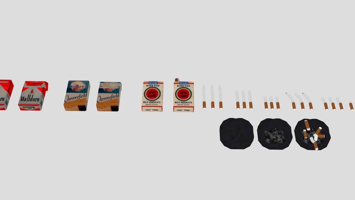 Cigarettes pack PSX 3D Model