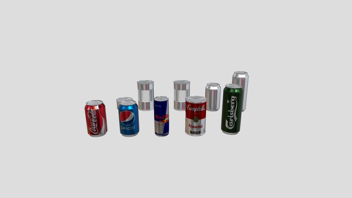 Cans asset 3D Model