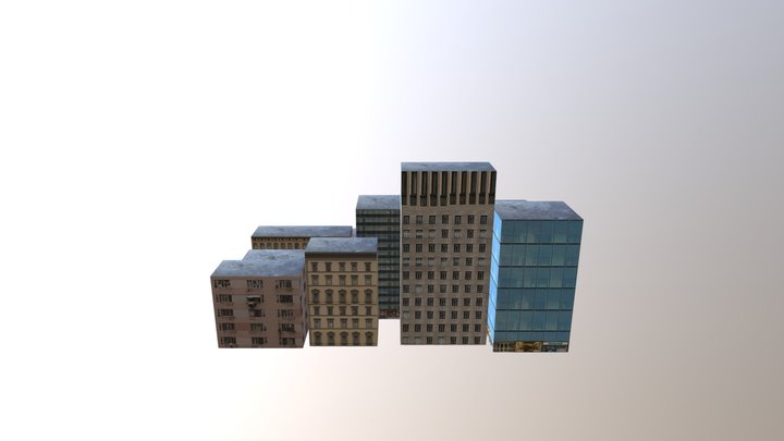 City Buildings and Props 3D Model