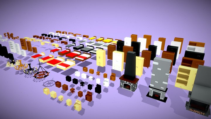 bed room pack / collection 3D Model