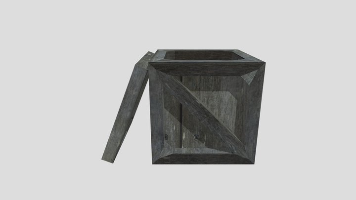 Wooden Crate (Open) 3D Model
