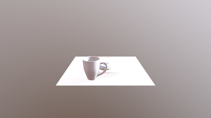 Cup,donut,andplate7 0 3D Model