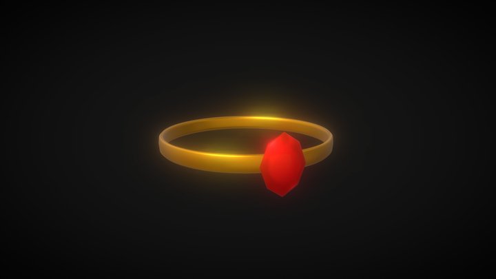 GOLD RING LOW POLY 3D Model