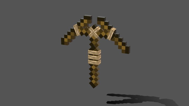 Crude Wooden Pickaxe 3D Model
