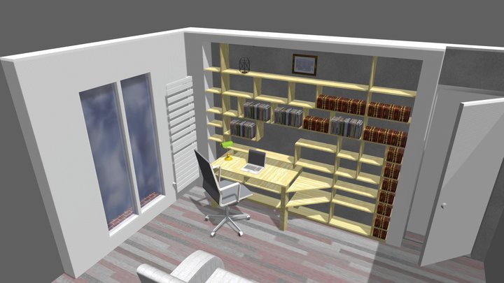 Chambre bureau 3D Model