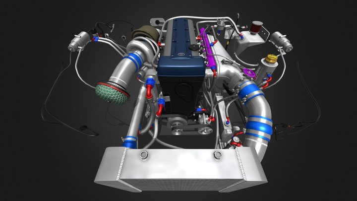 Toyota 2JZ GTE Engine [FREE] 3D Model