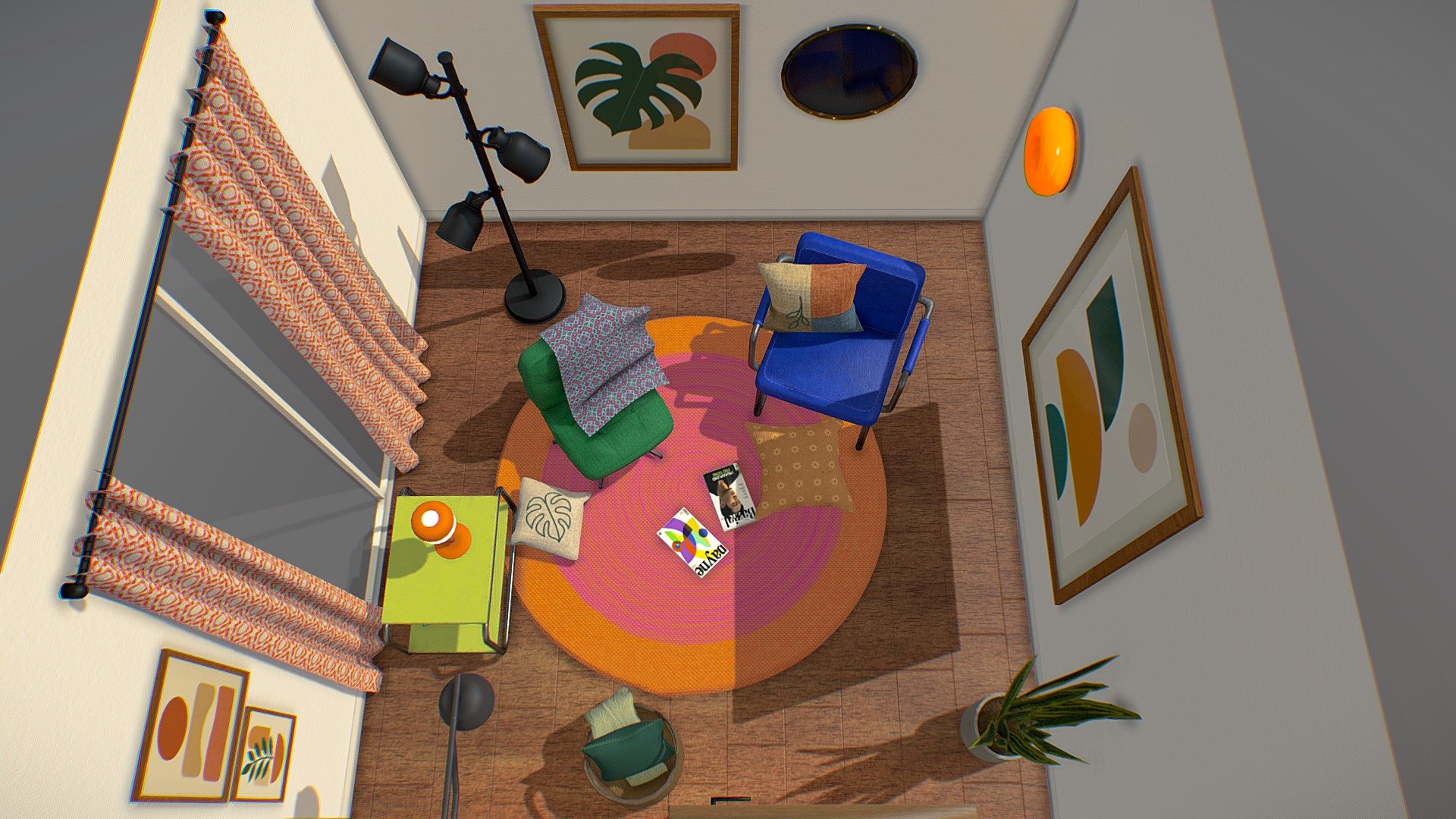 Modern Room Interior – Game-Ready 3D Scene - 3D model by CHEN ...