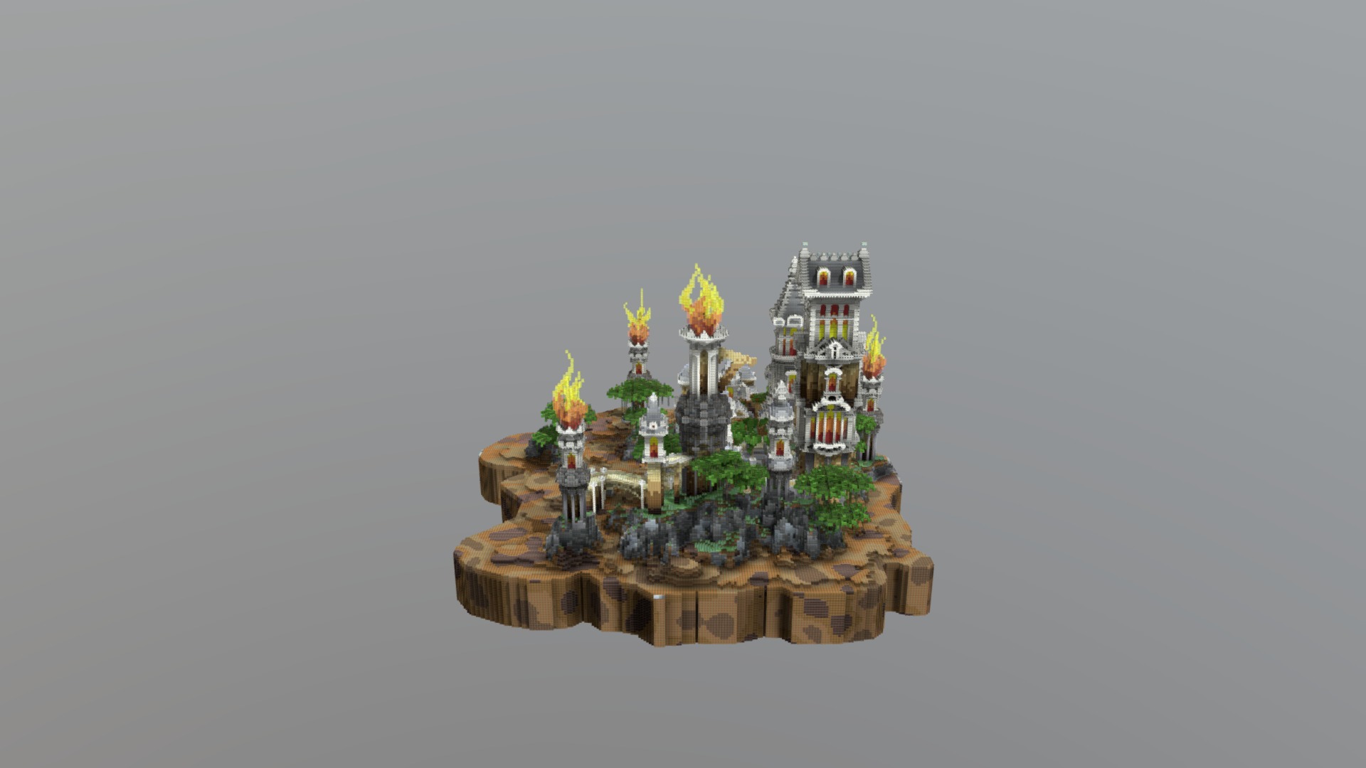 3D model Torchlight – Hub / Spawn - This is a 3D model of the Torchlight - Hub / Spawn. The 3D model is about a toy house made of building blocks.