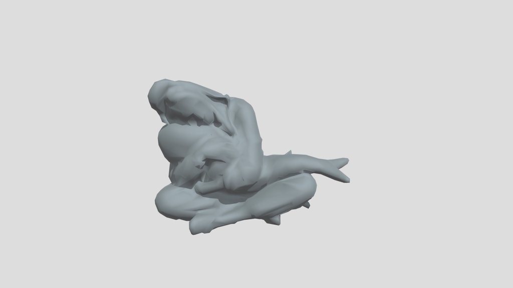 Lowpoly Woman In Kigurumi Sitting
