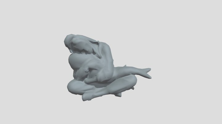 Lowpoly Woman In Kigurumi Sitting