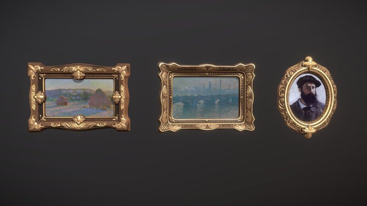 Gothic Painting Frame 3D Model