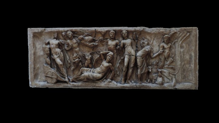 Moulage de bas-relief de sarcophage romain 3D Model