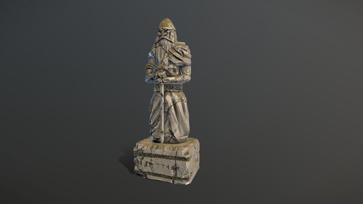 Viking Guardian Statue 3D Model