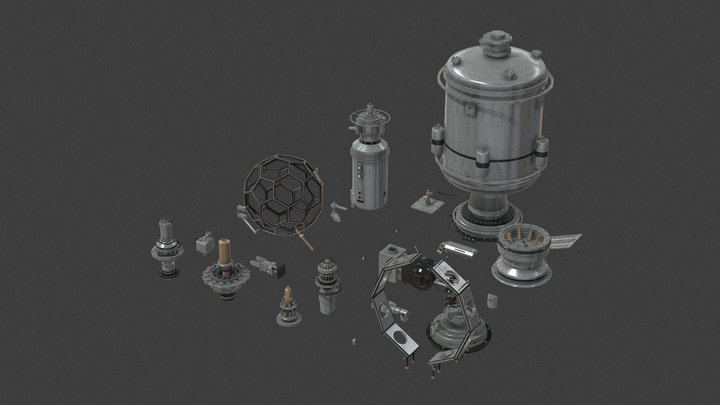 Nuclear Greebles 3D Model